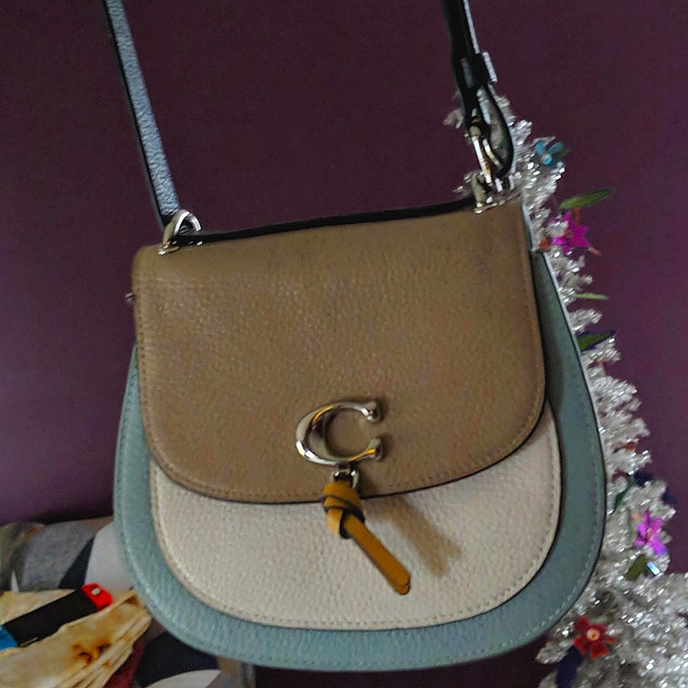 Coach adorable blue color block crossbody